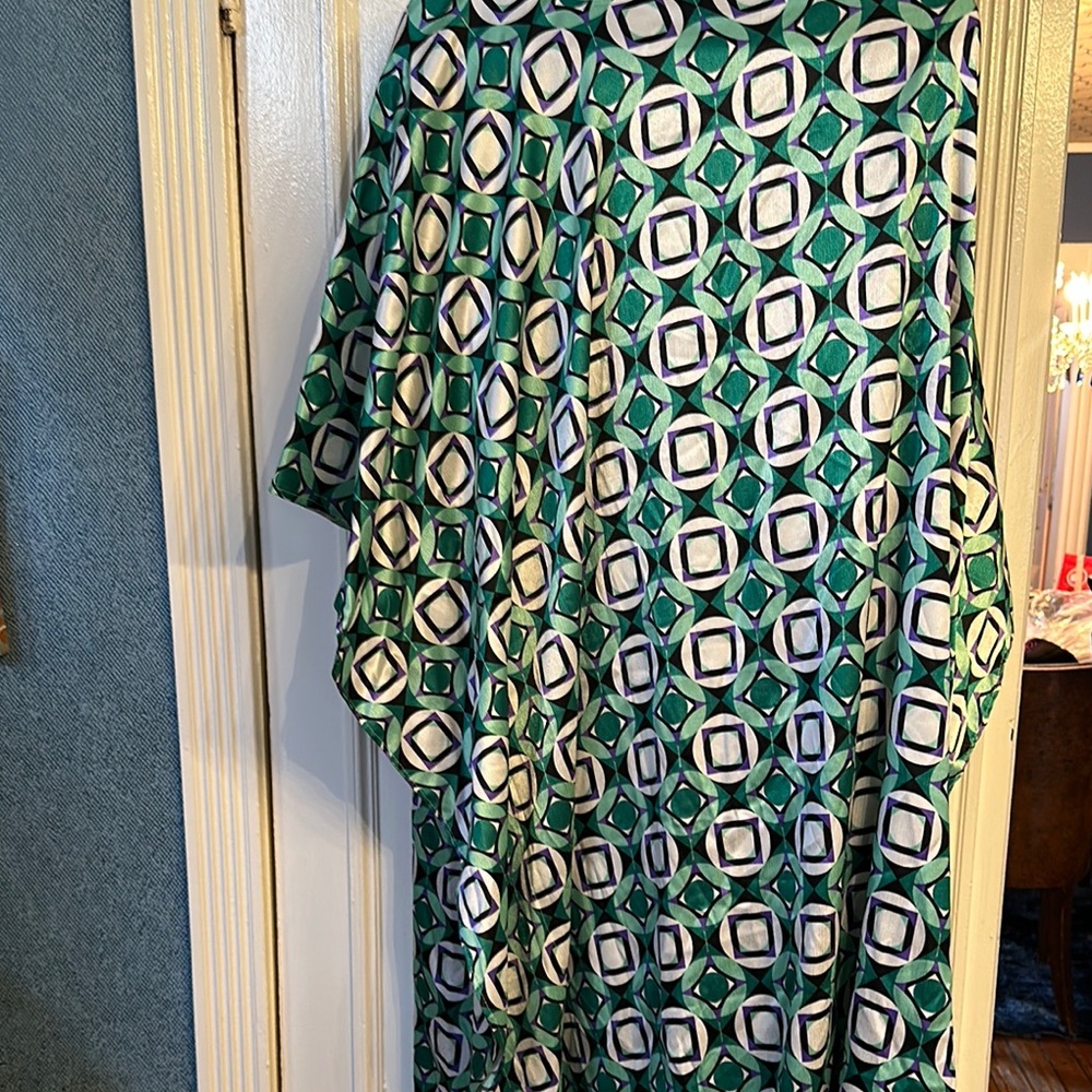 Elegant Green Geometric Maxi Dress